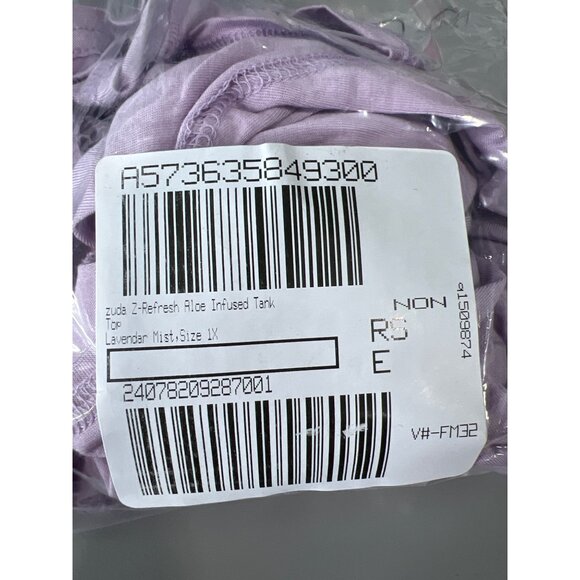 Zuda Z Refresh Aloe Infused Tank Top Lavendar Mist Womens Size 1X Rayon Blend - Picture 3 of 7